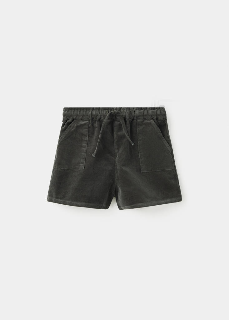 Slouchy corduroy shorts — Dark Green