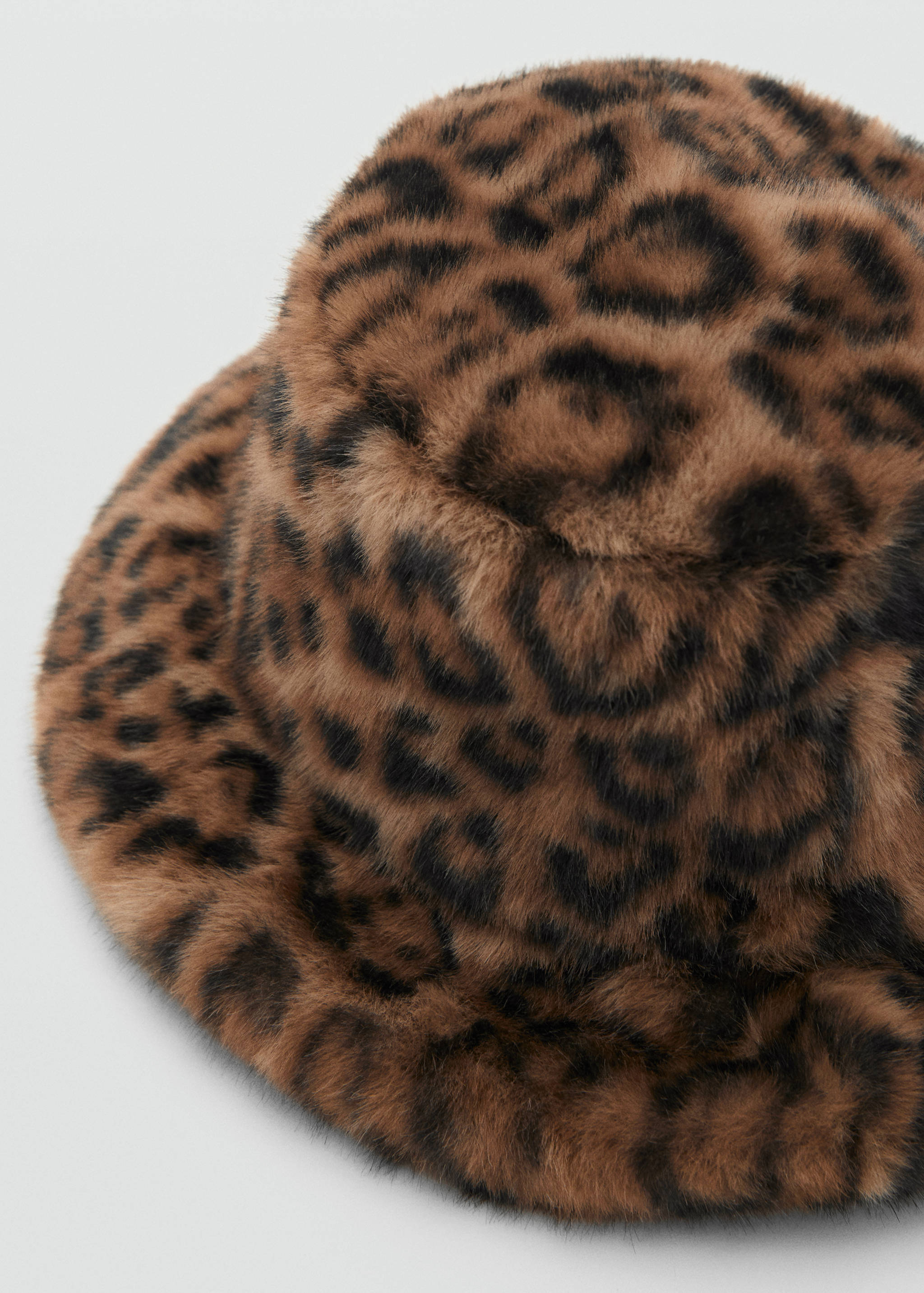 Leopard faux-fur bucket hat - Medium plane