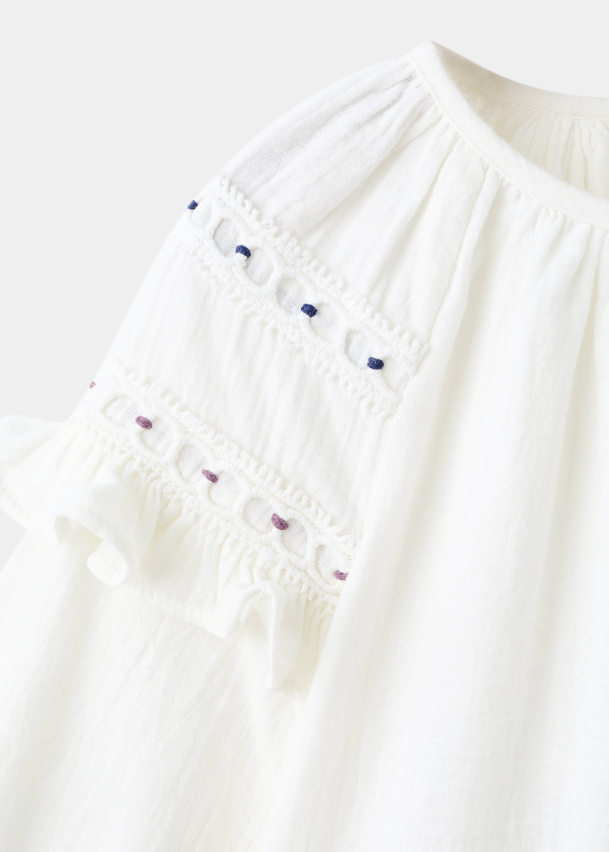 Embroidered cotton blouse - Details of the article 8