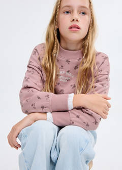 Embroidered sweatshirt with floral pattern — Pink 4