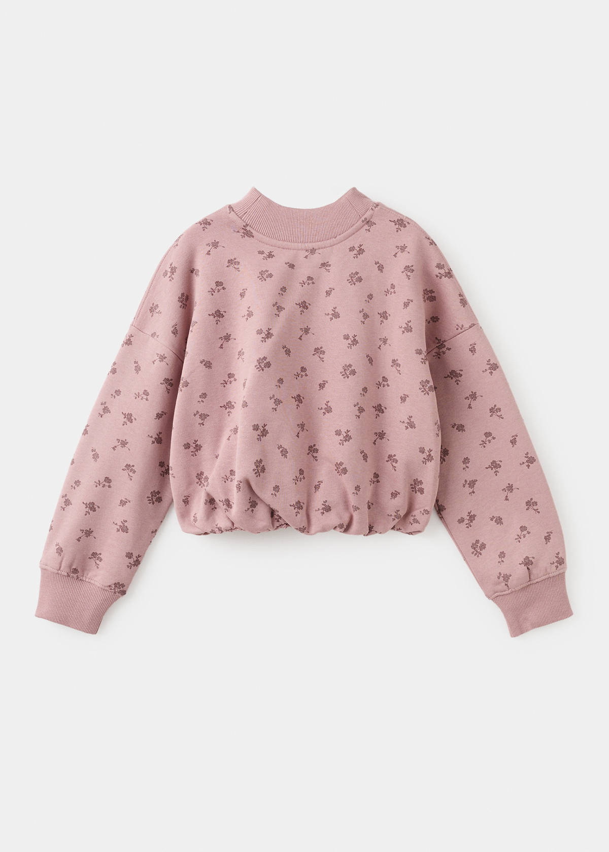 Embroidered sweatshirt with floral pattern — Pink