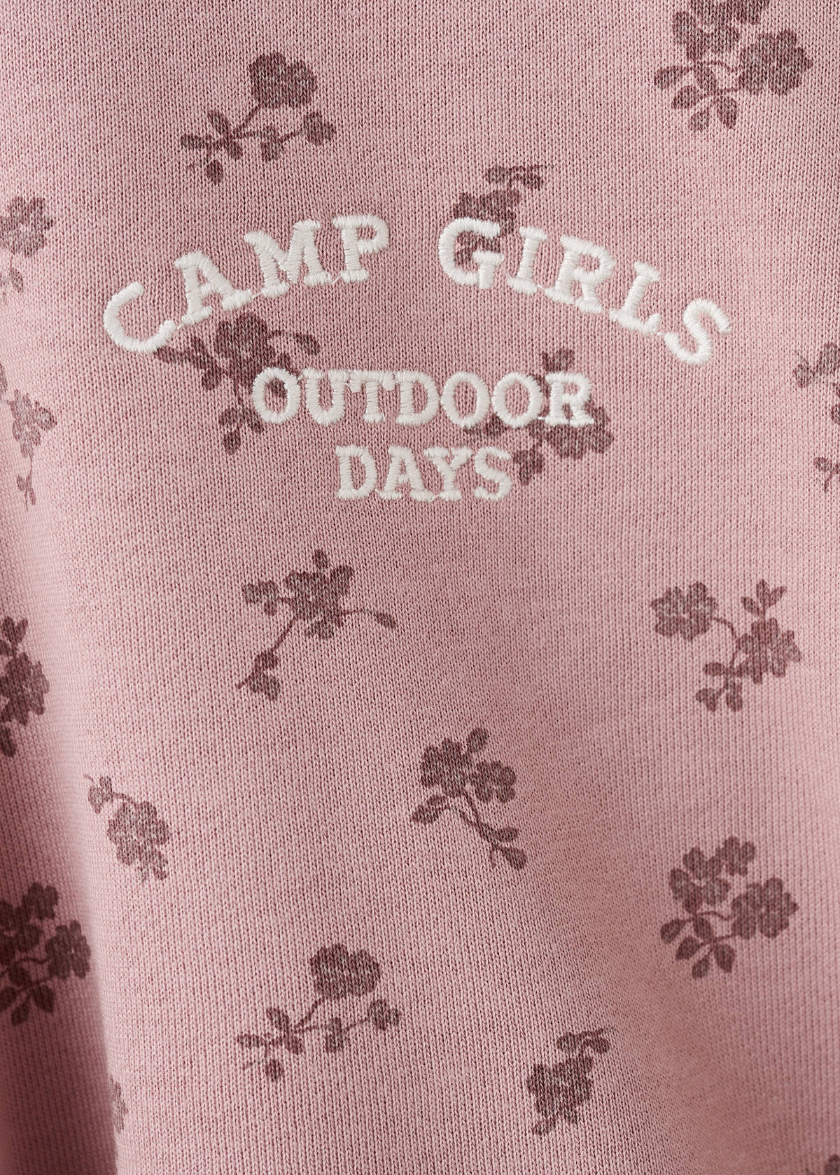 Embroidered sweatshirt with floral pattern — Pink