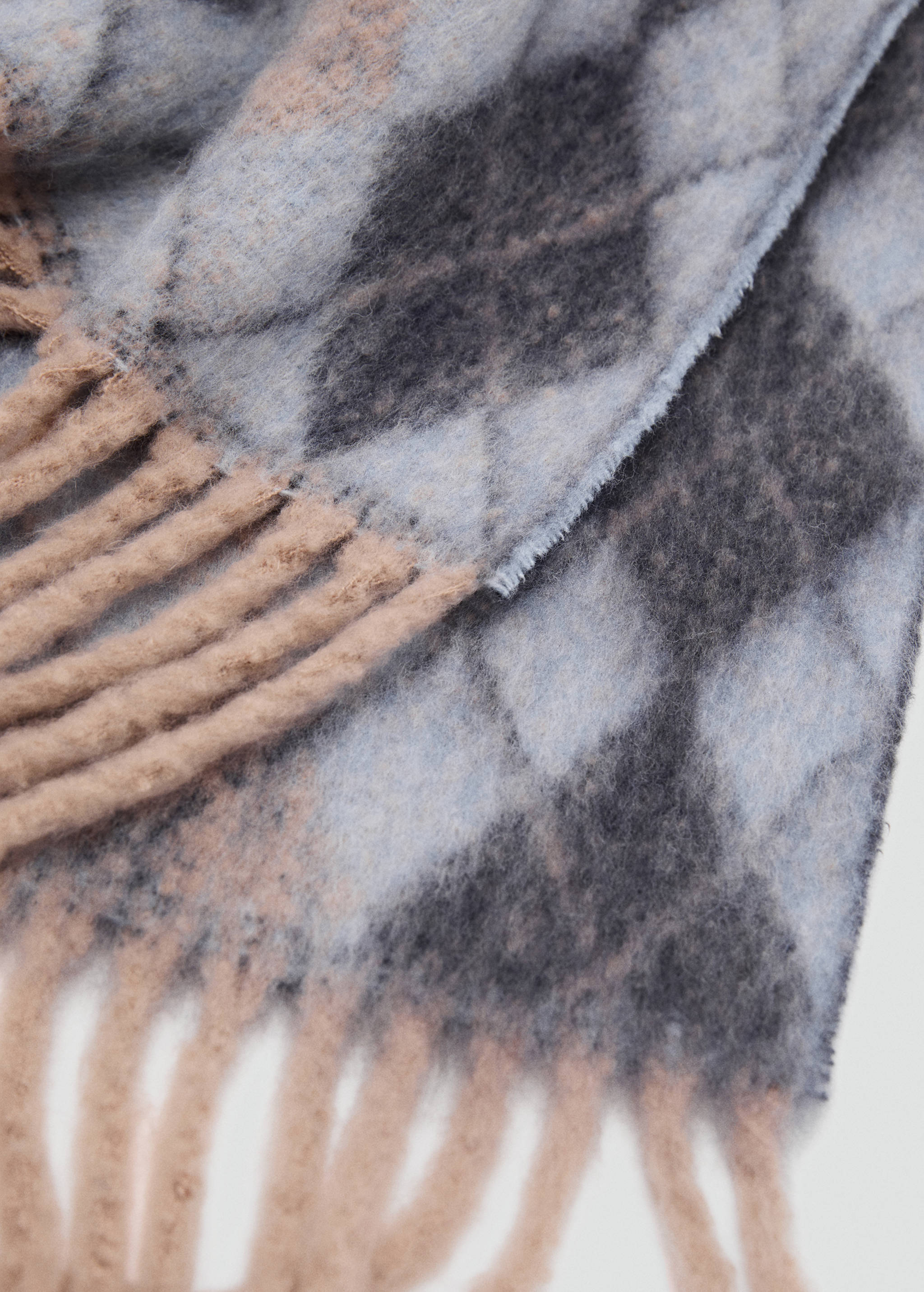 Argyle scarf with fringes - Medium plane