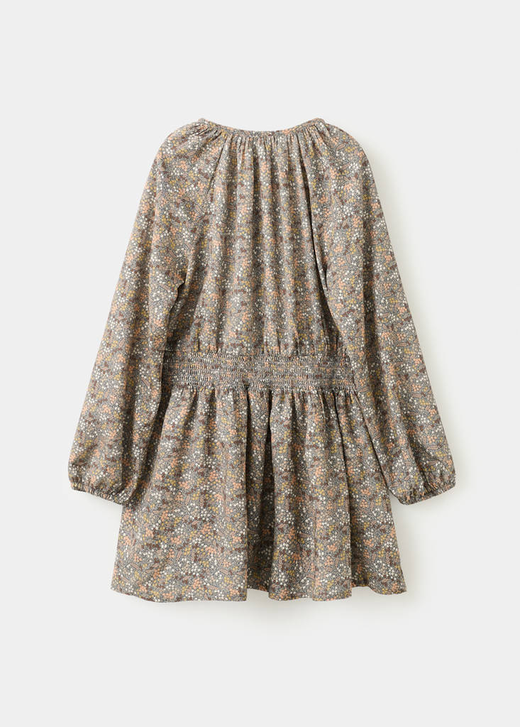 Ruched floral dress — Dark Green