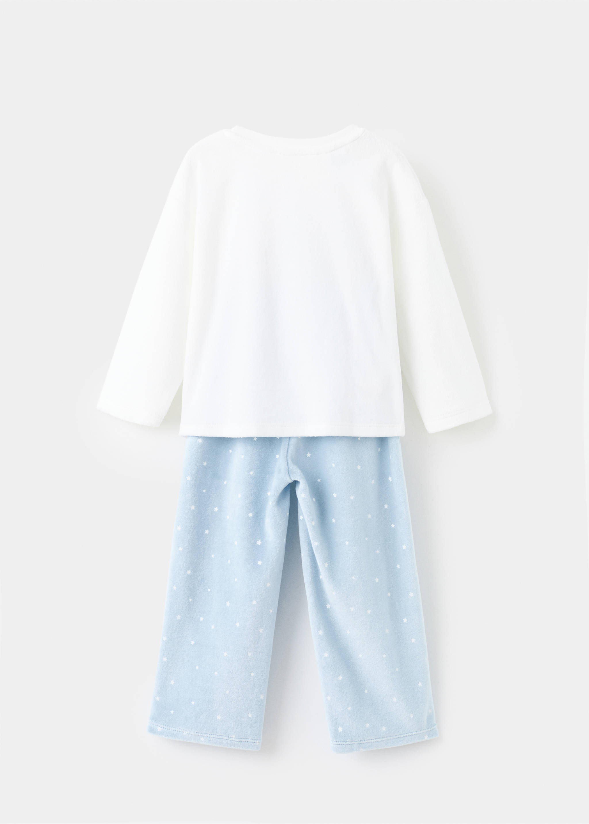 Pijama largo estampado - Reverso del artículo, Blanco roto. Ref: 17047771-00.