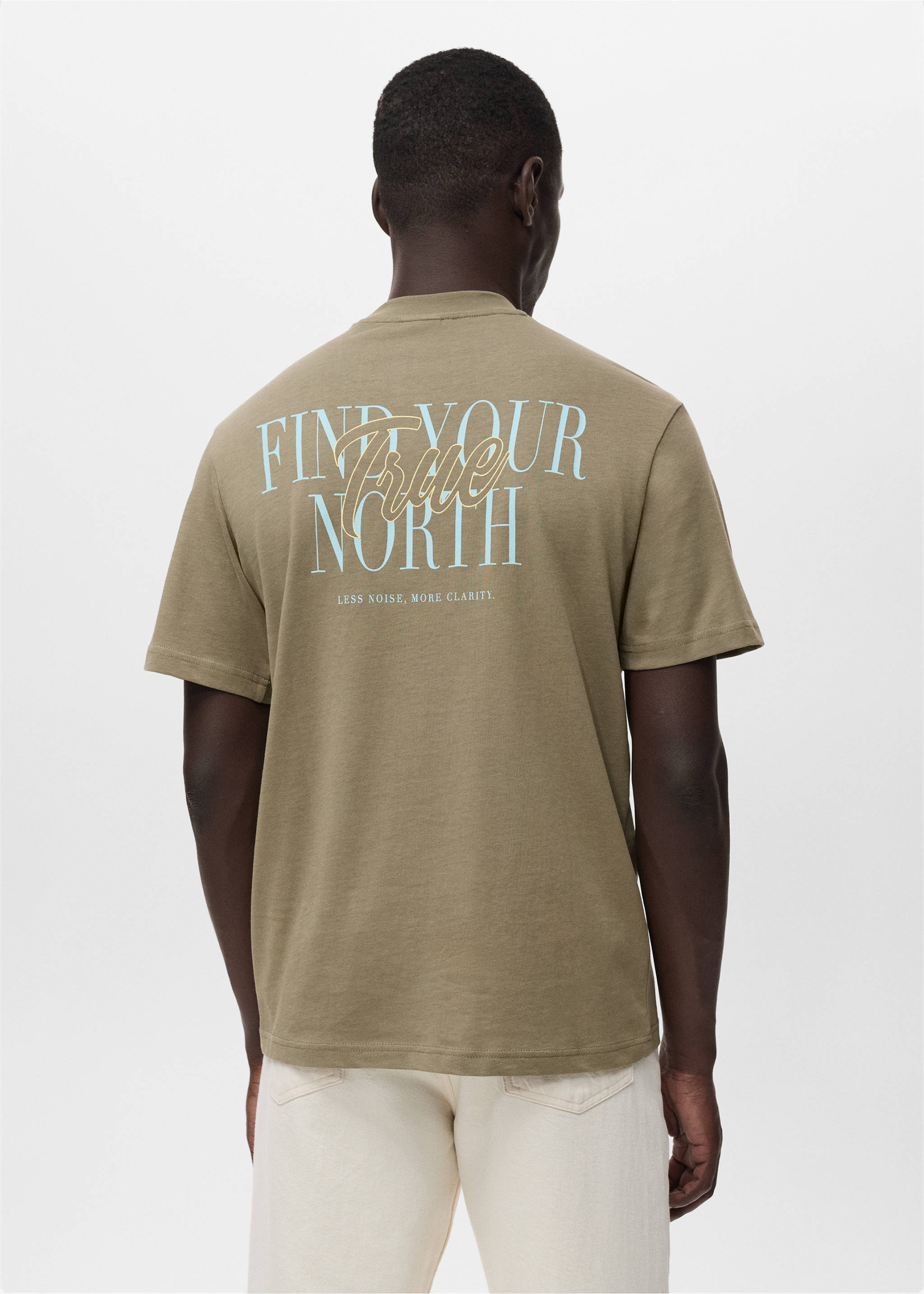 T-shirt 100 % coton texte - Verso de l’article, Vert foncé. Ref: 17047772-00.