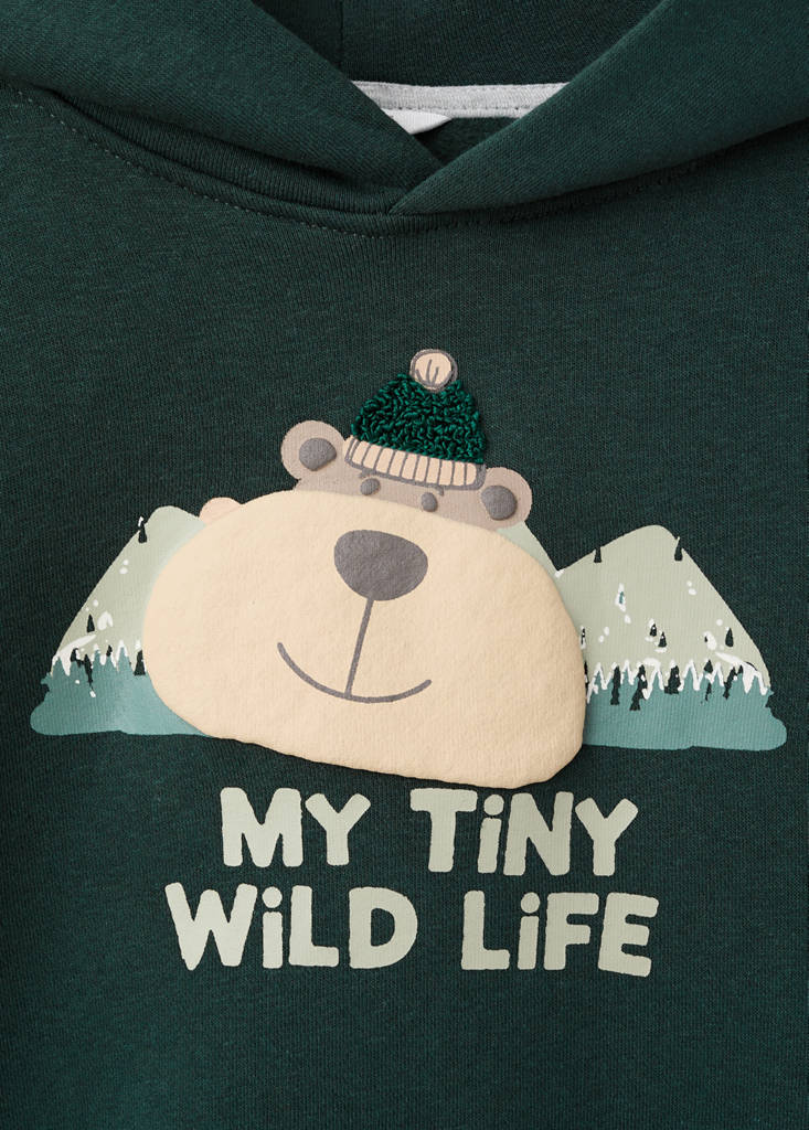 Printed hoodie — Dark Green