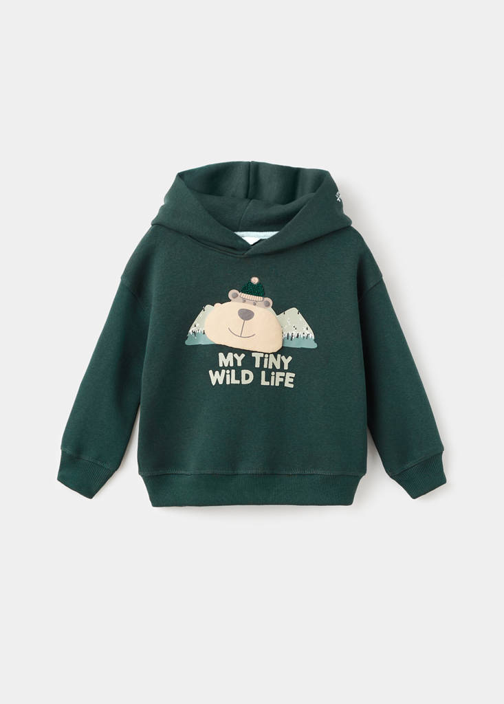 Printed hoodie — Dark Green