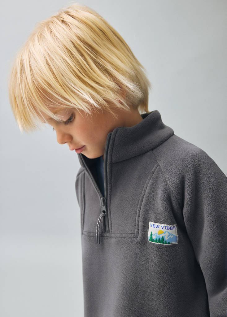 Zip-up fleece sweatshirt — Dark Grey