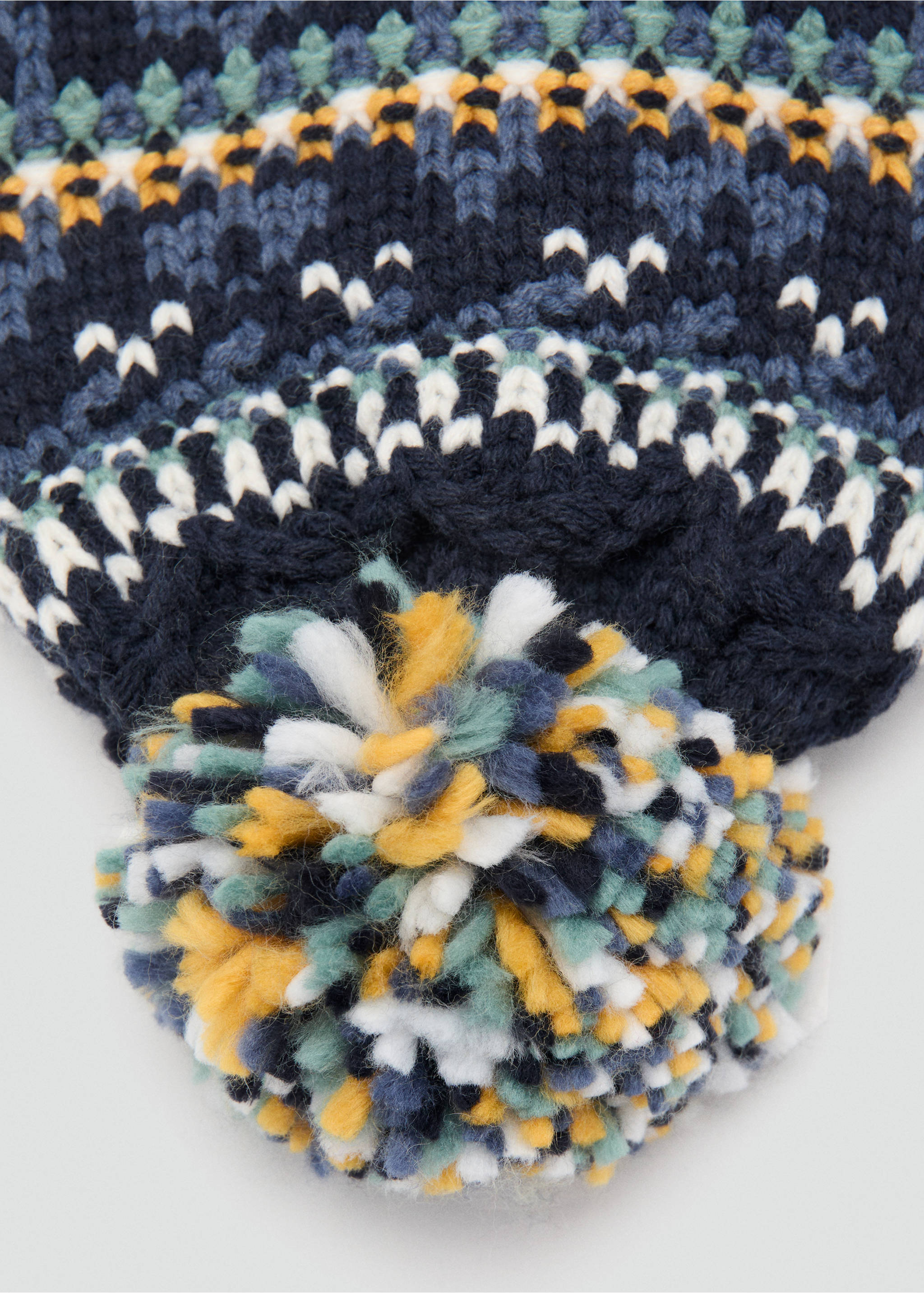 Bonnet en maille à pompon - Détail de l'article 1, Bleu marine. Ref: 17047776-00.