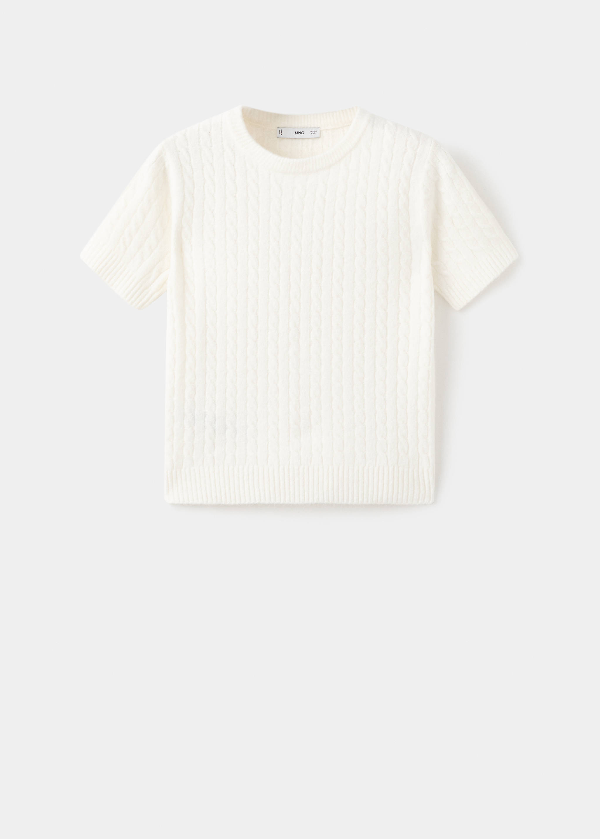 Short-sleeved cable-knit sweater - Article without model