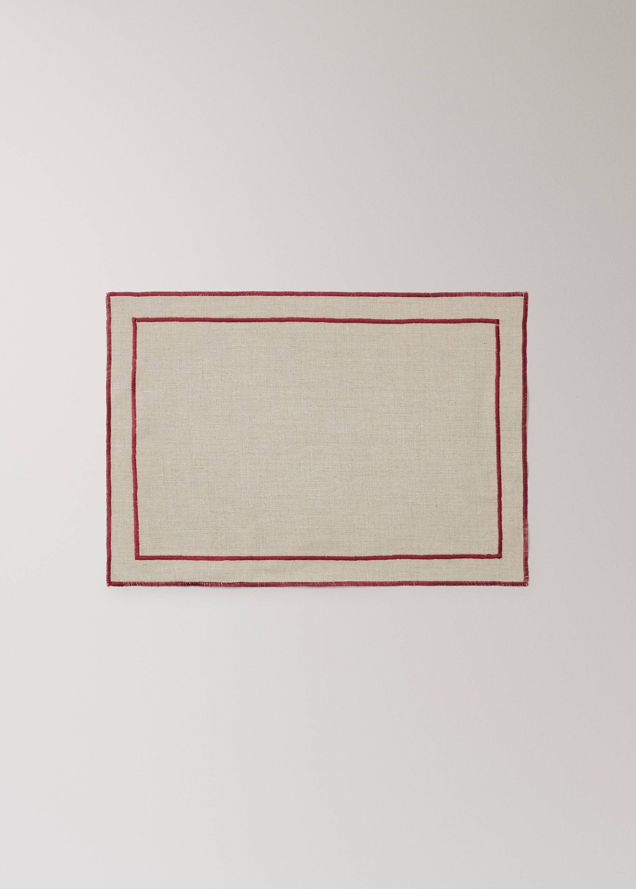 100% linen placemat with contrasting overlock stitching - Article without model