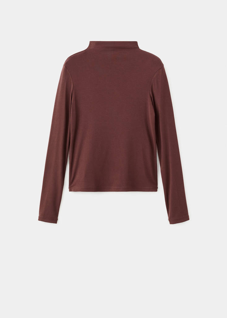 Turtleneck T-shirt — Brown