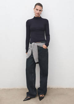 Turtleneck T-shirt — Navy 2