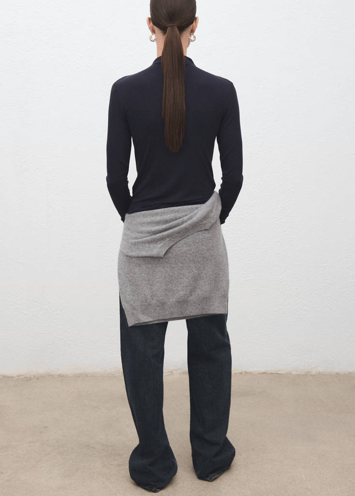Turtleneck T-shirt — Navy