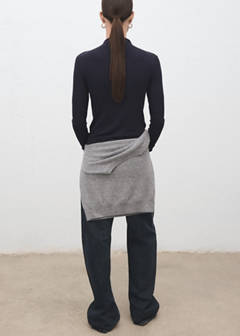 Turtleneck T-shirt — Navy 3