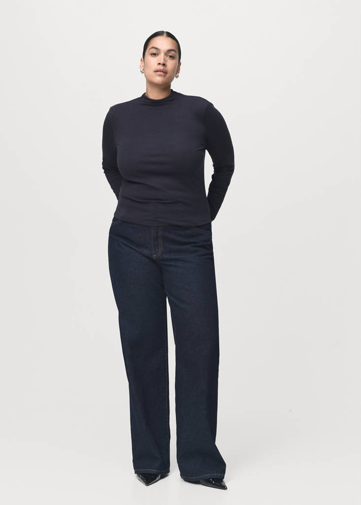 Turtleneck T-shirt — Navy