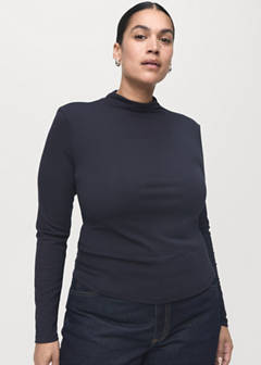 Turtleneck T-shirt — Navy 7
