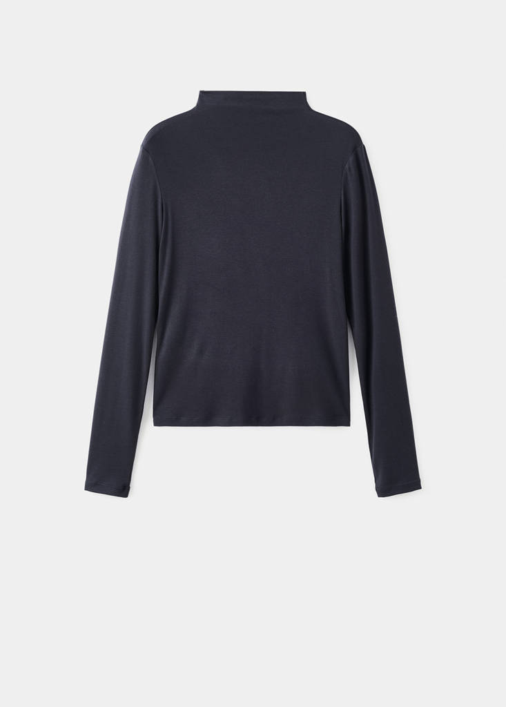 Turtleneck T-shirt — Navy