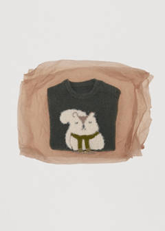 Sweater with embroidered animal — Dark Green 2