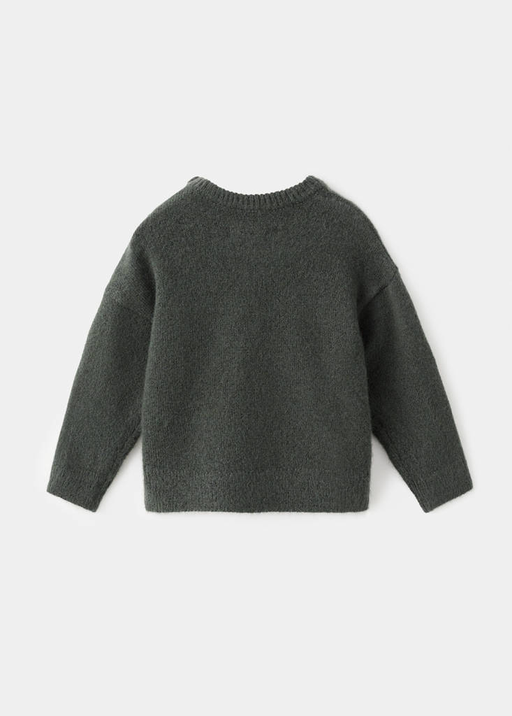 Sweater with embroidered animal — Dark Green