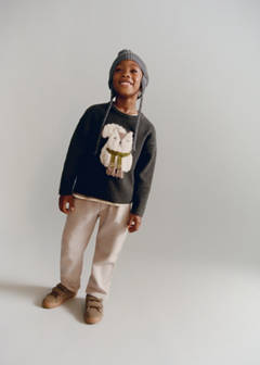 Sweater with embroidered animal — Dark Green 7
