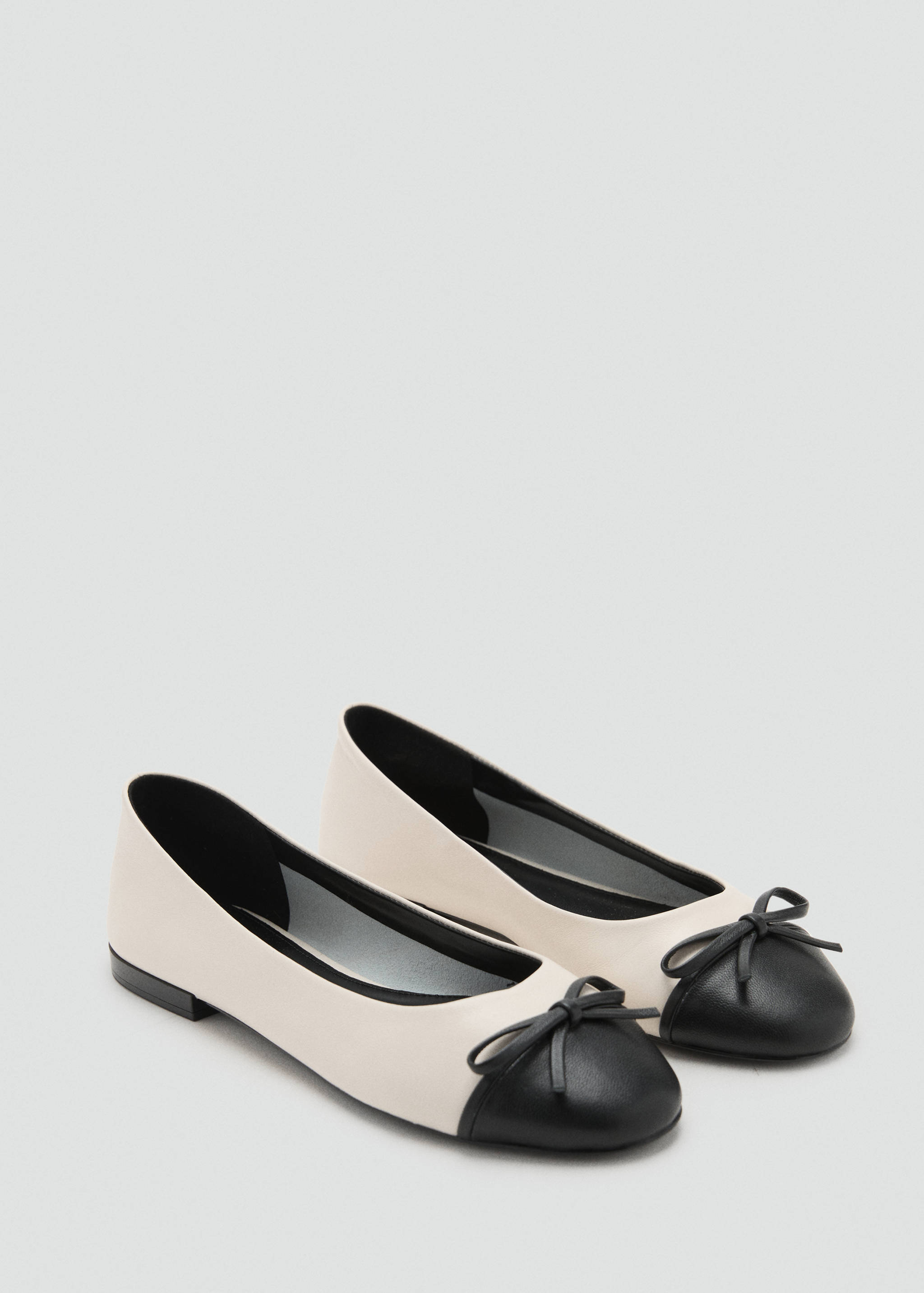 Leather ballet flats with bow - Medium plane