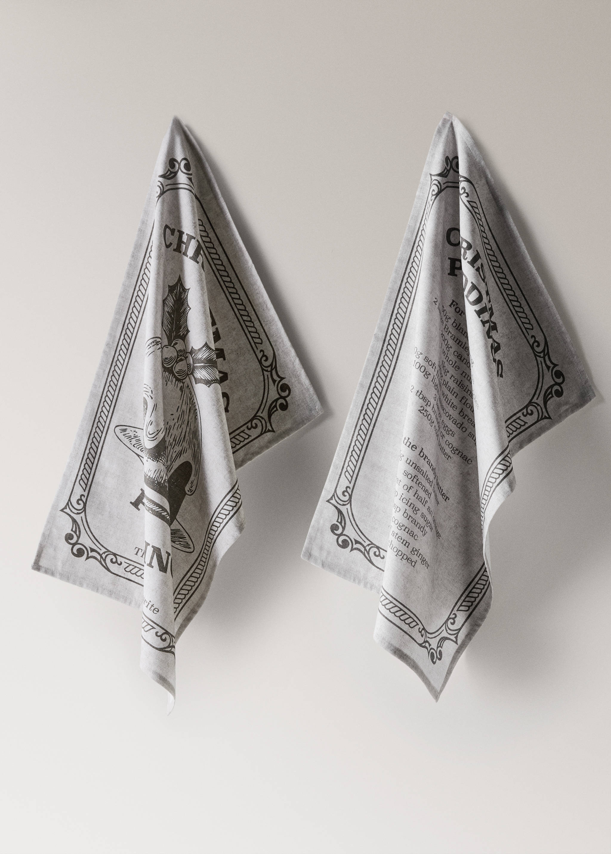 Kitchen cloth with Christmas pudding print - Article without model