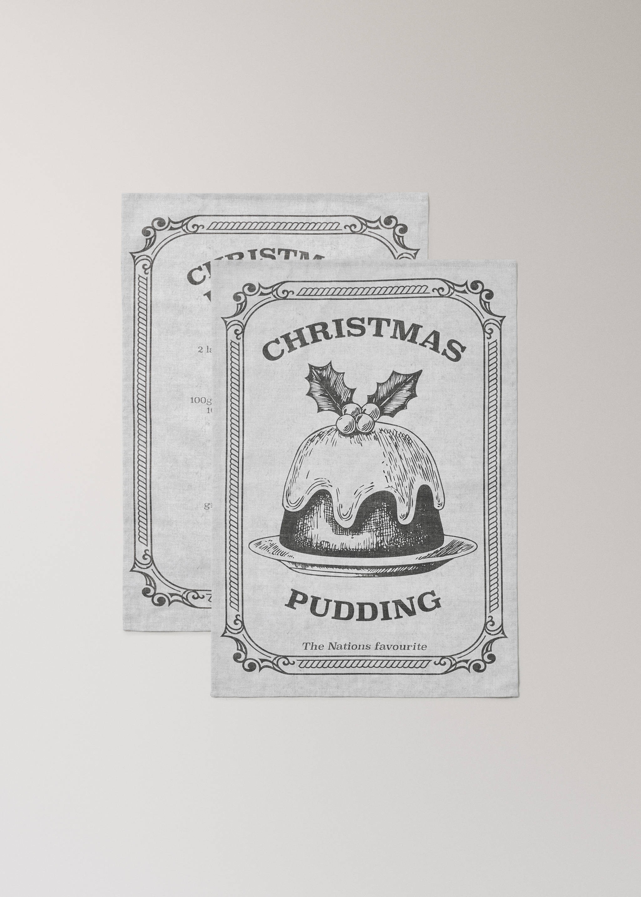 Kitchen cloth with Christmas pudding print - Details of the article 1