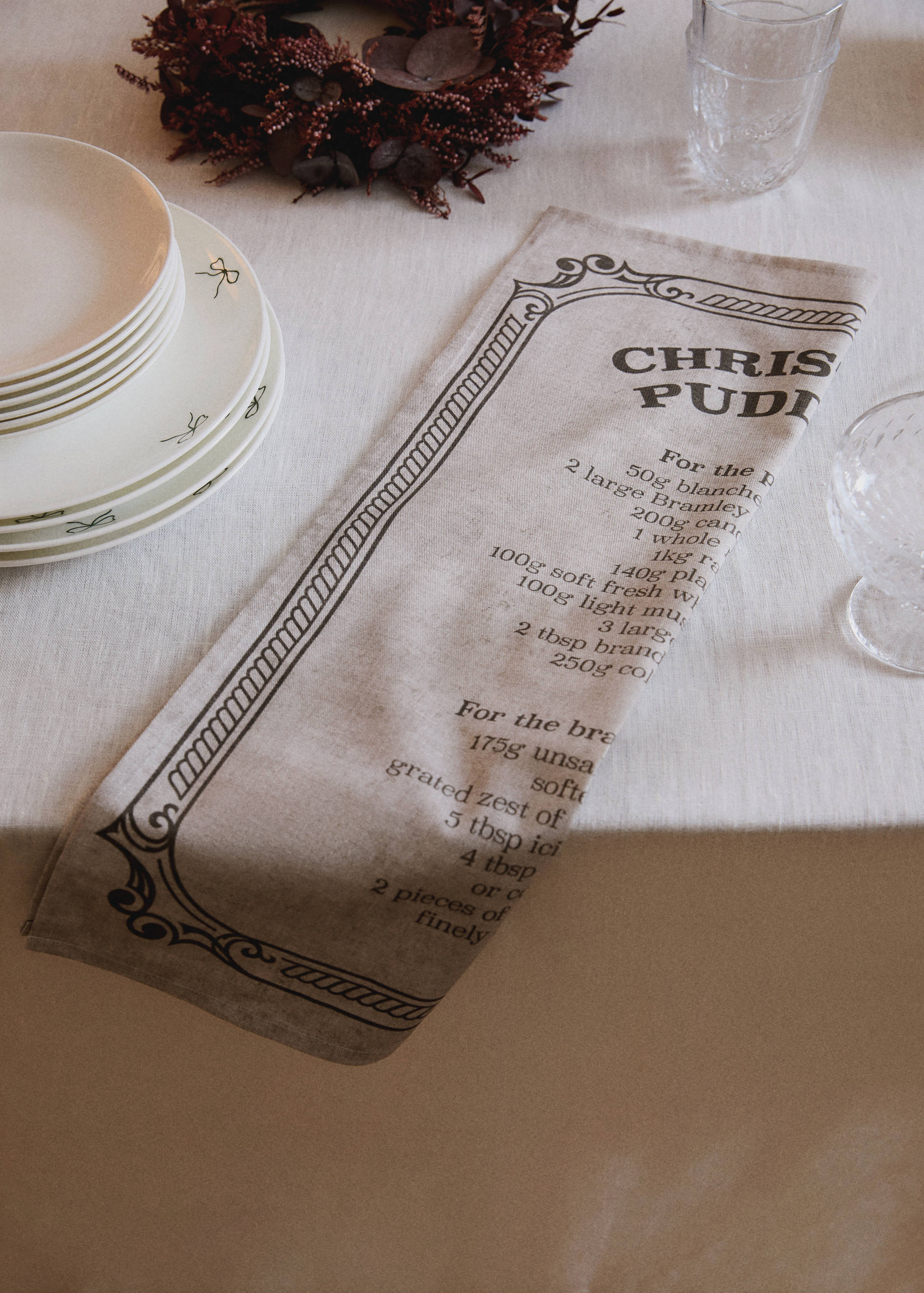 Kitchen cloth with Christmas pudding print - Details of the article 6