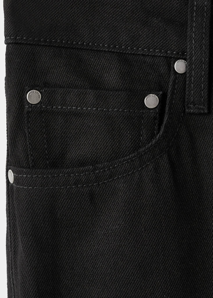 Wide leg jeans with rhinestones — Black denim