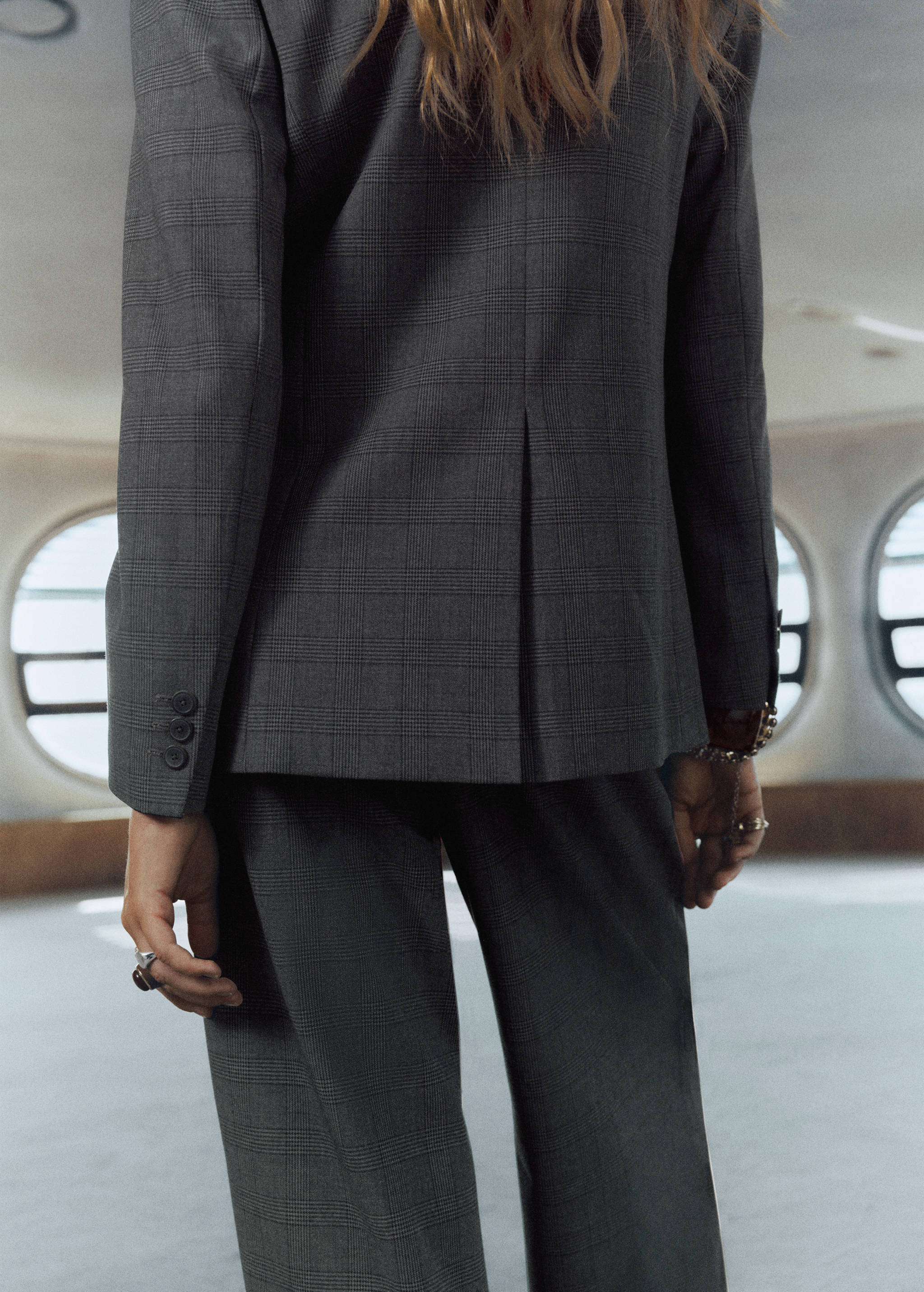 Double-breasted check suit jacket - Reverse of the article