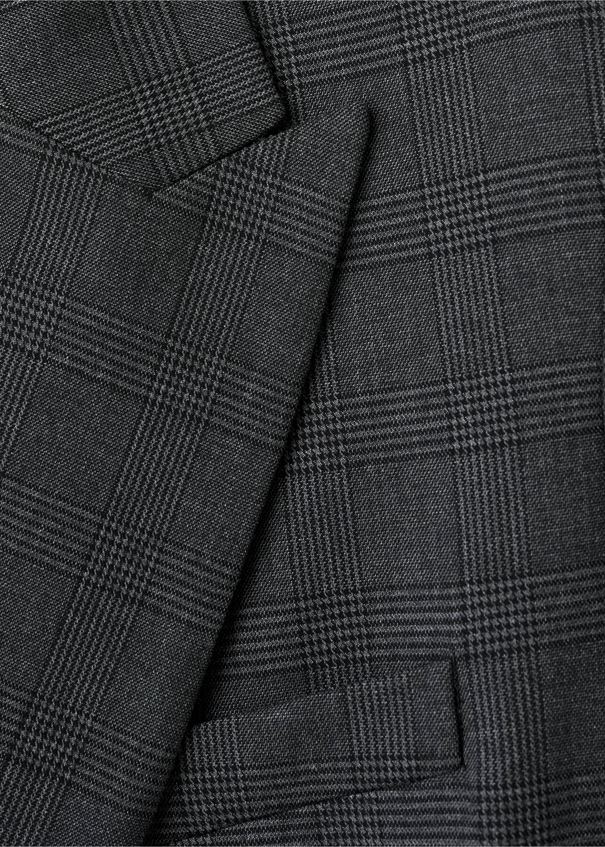 Double-breasted check suit jacket - Details of the article 8, Grey. Ref: 17047803-00.