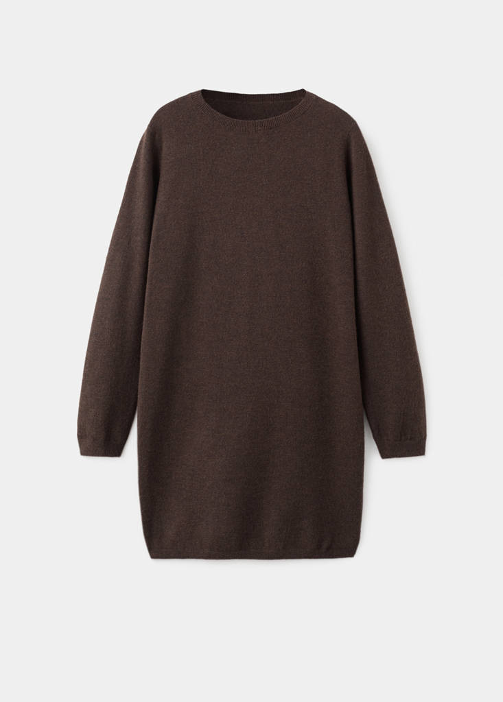 Fine-knit dress — Chocolate