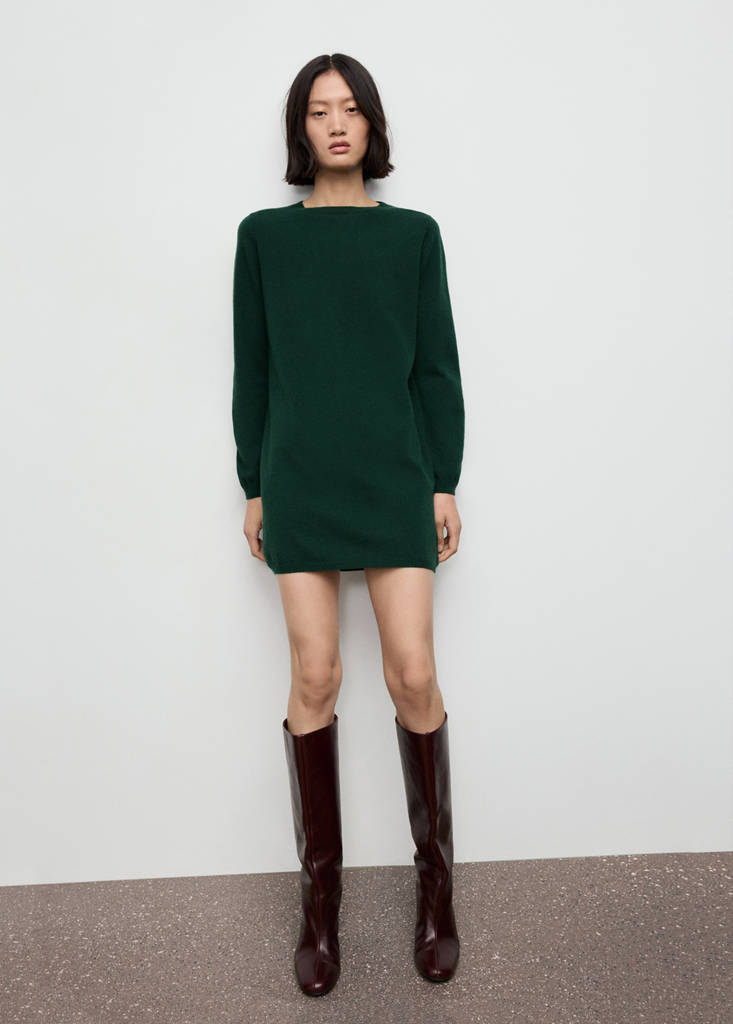 Fine-knit dress — Dark Green