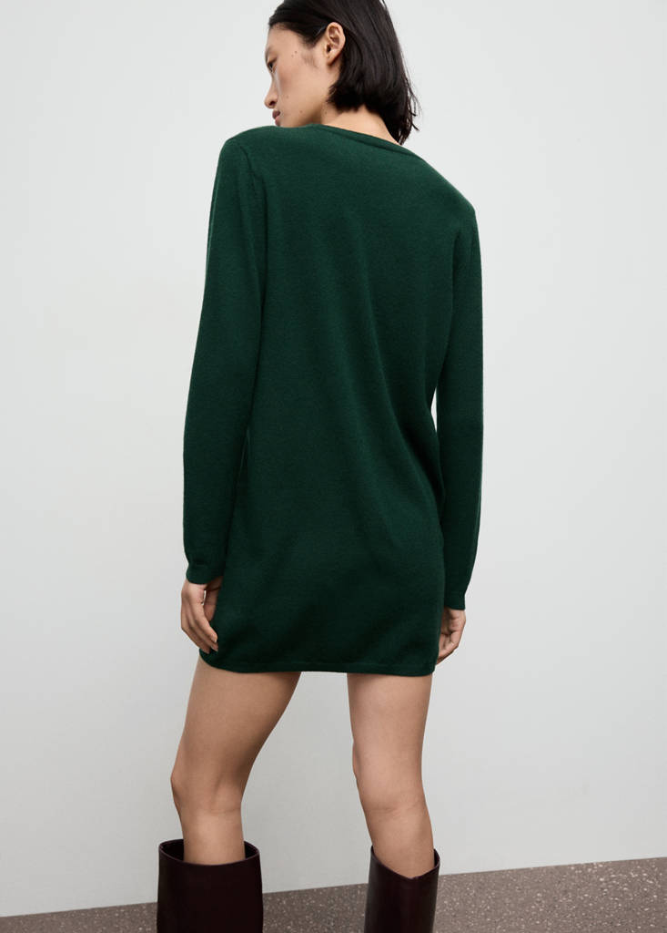 Fine-knit dress — Dark Green