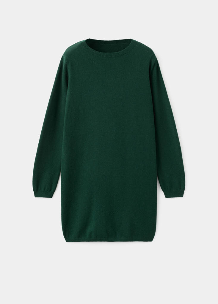 Fine-knit dress — Dark Green