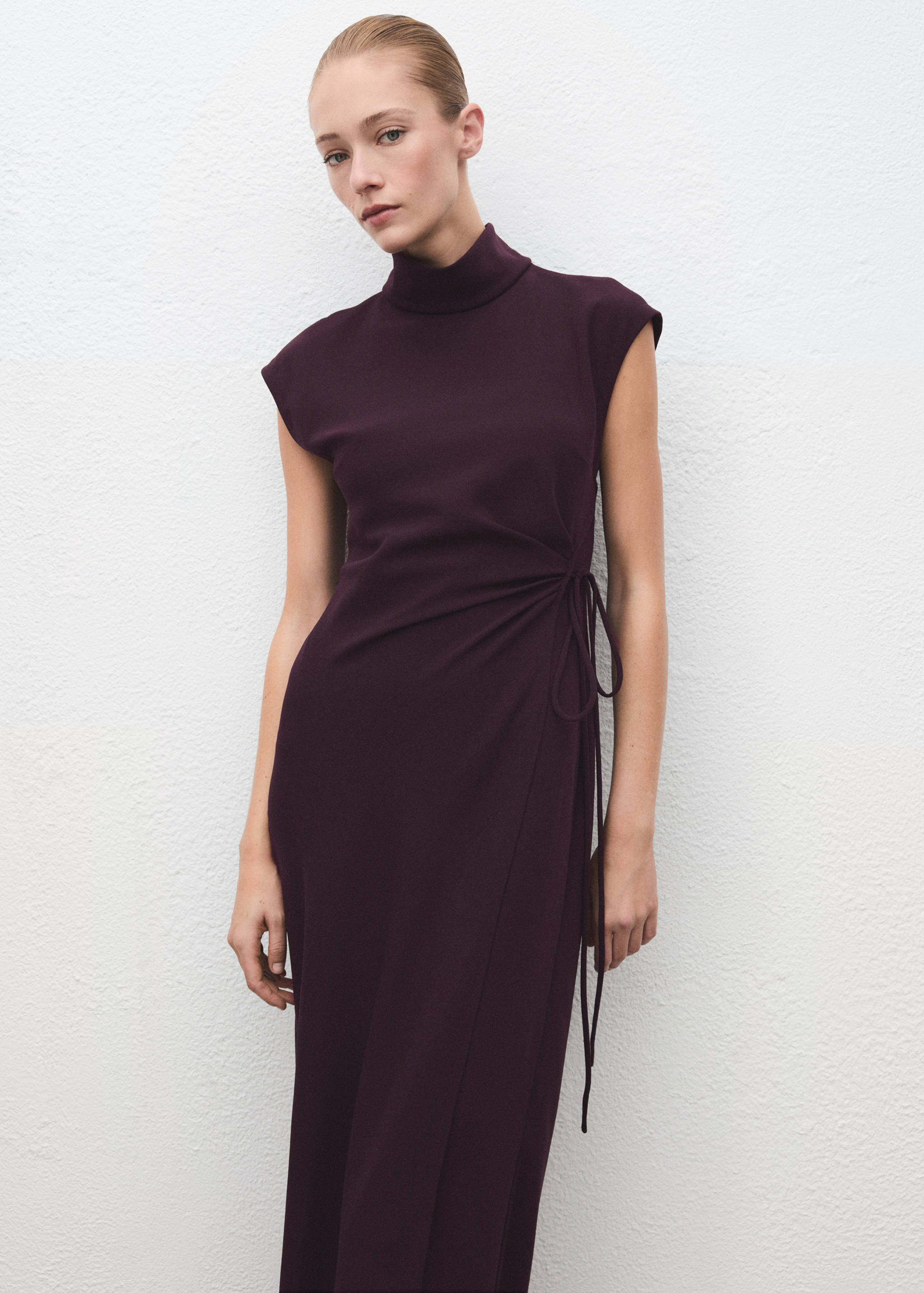 Turtleneck wrap dress - Medium plane