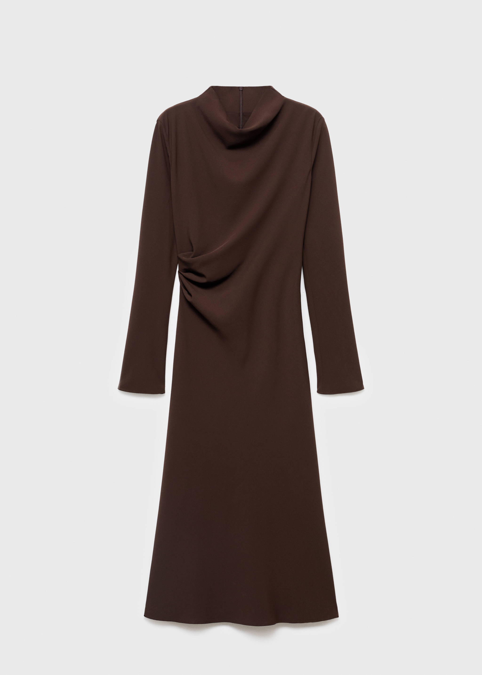 Ruched dress with draped neckline - Article without model