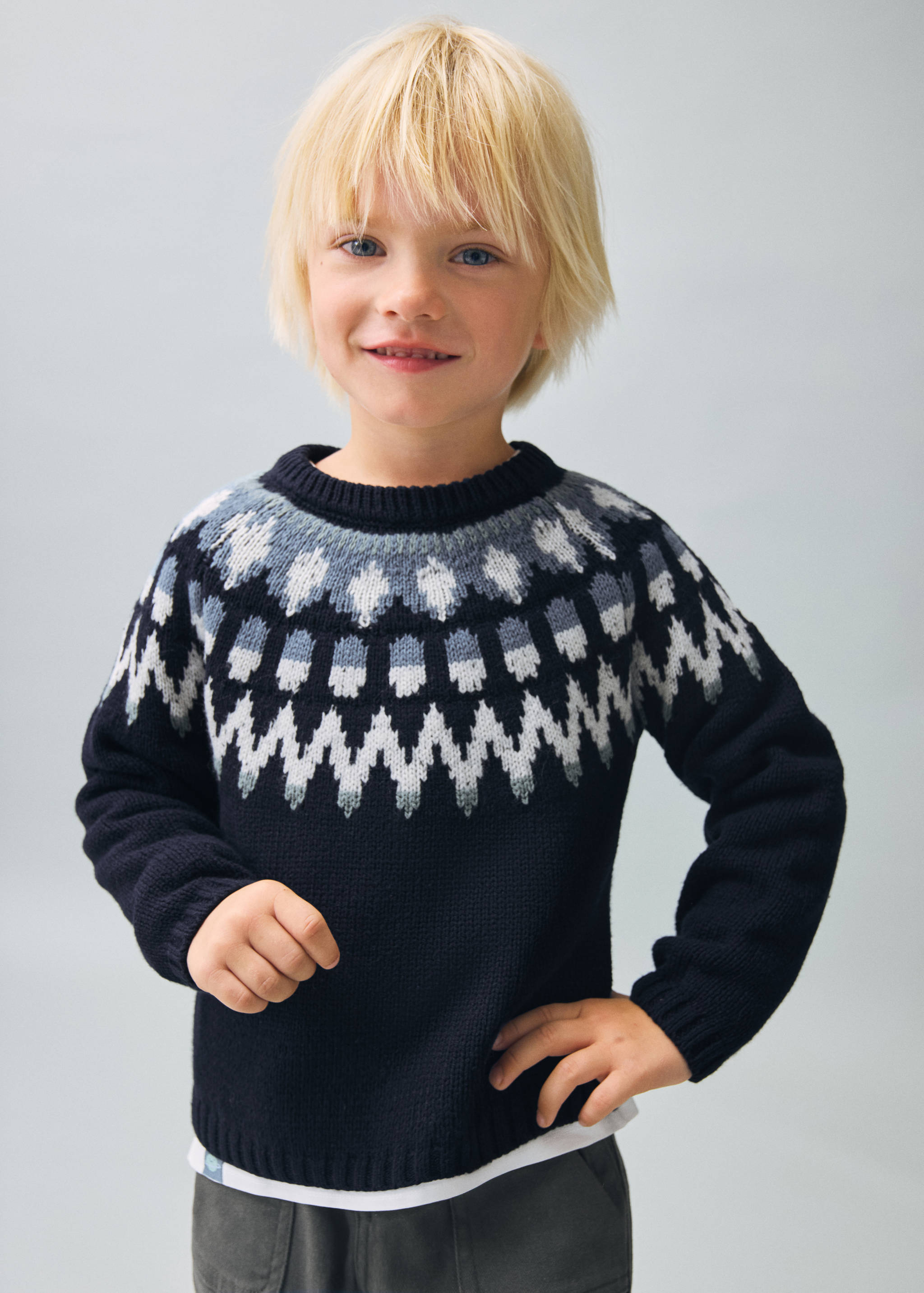 Jacquard knitted sweater - Medium plane