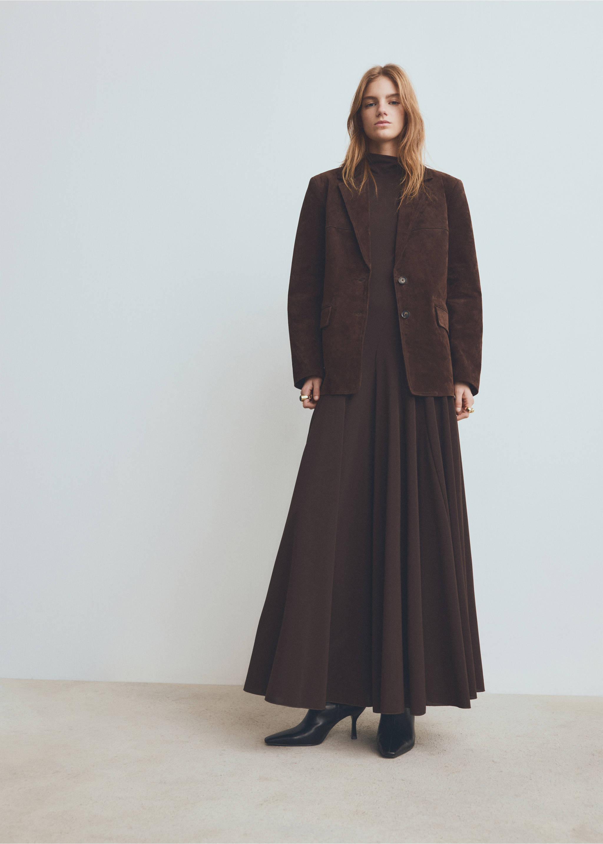 Straight suede jacket - General plane, Chocolate. Ref: 17047811-00.