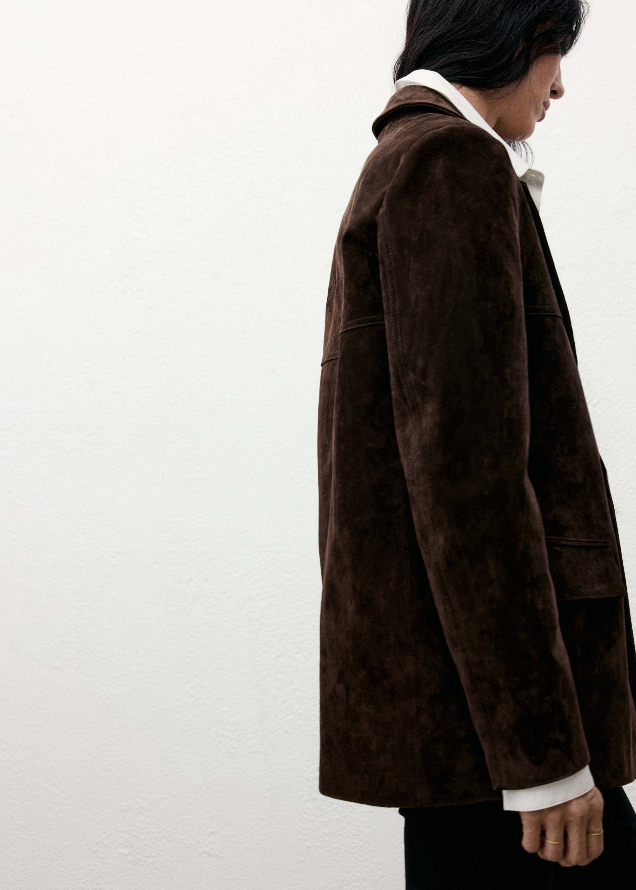 Straight suede jacket - Details of the article 1