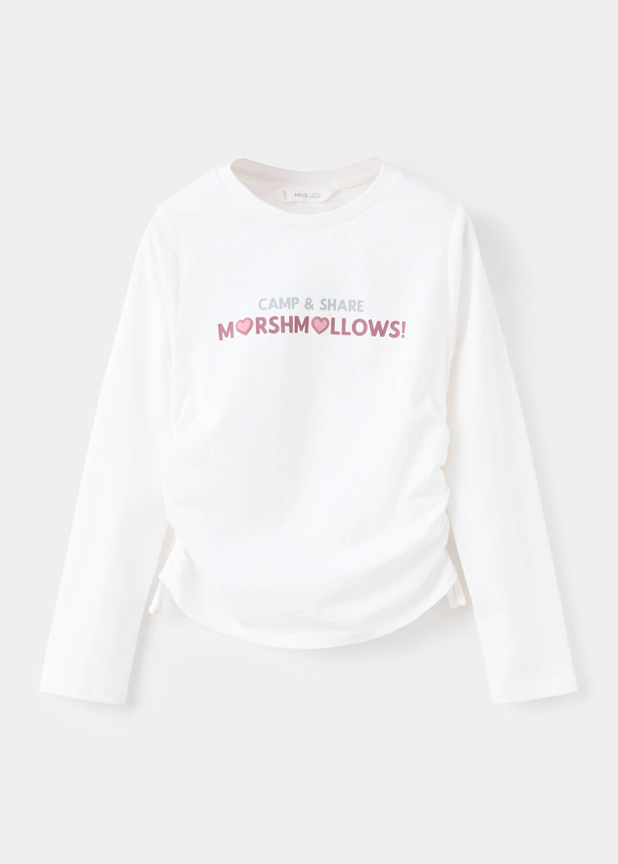 Gemustertes T-Shirt mit Faltendetail - Artikel ohne Model