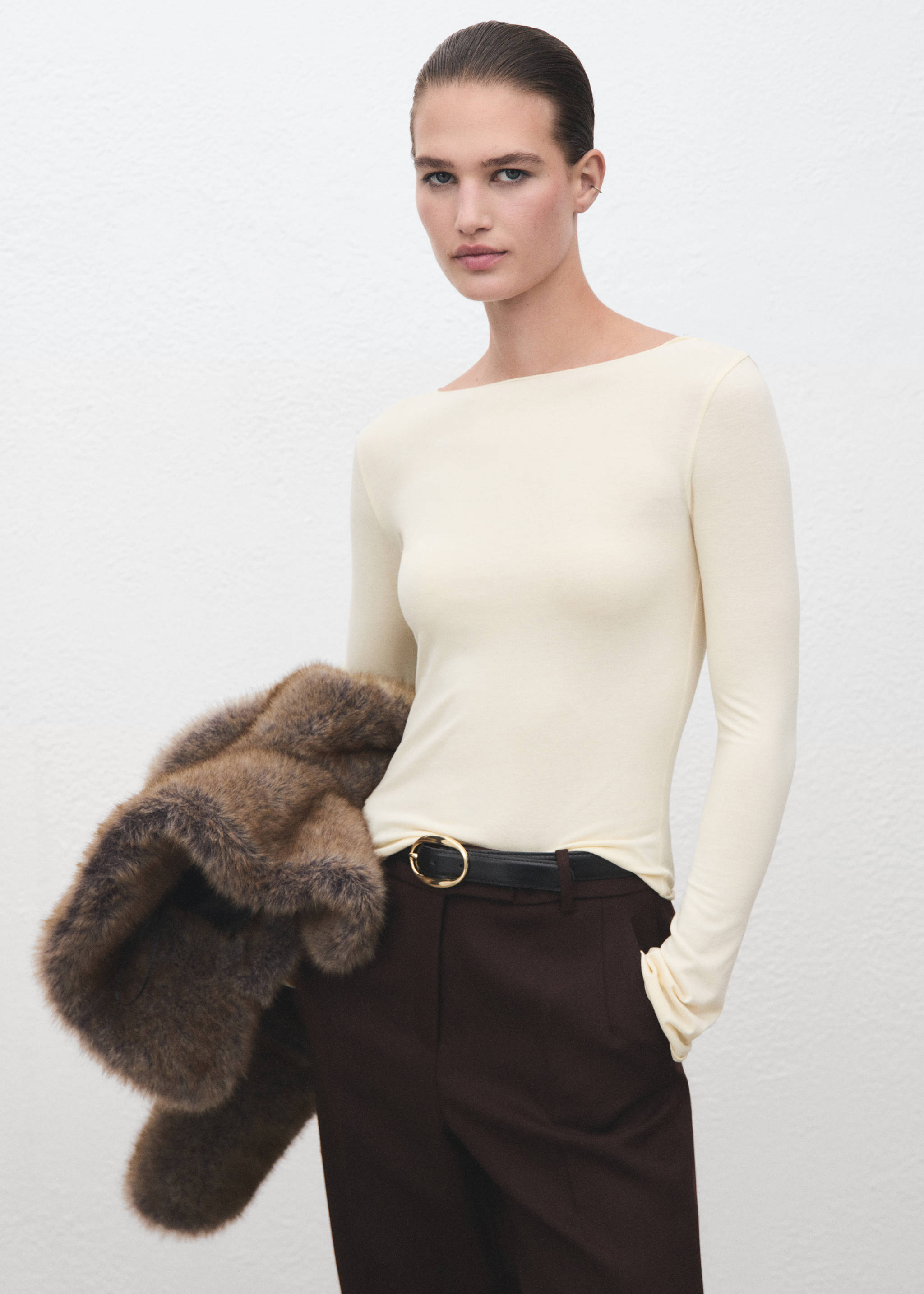 Boat neck t-shirt - Medium plane