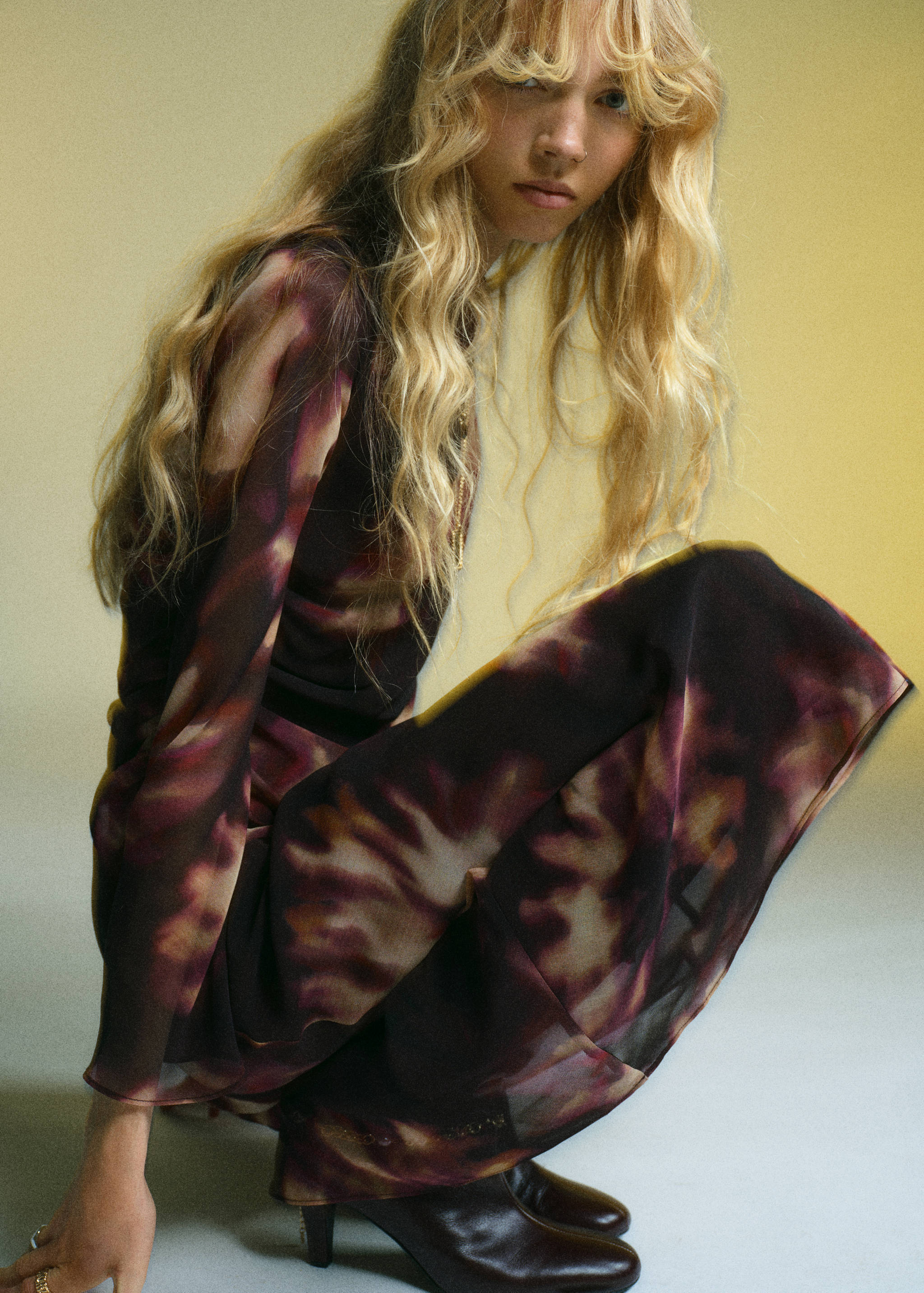 Tie-dye ruched dress - Details of the article 2