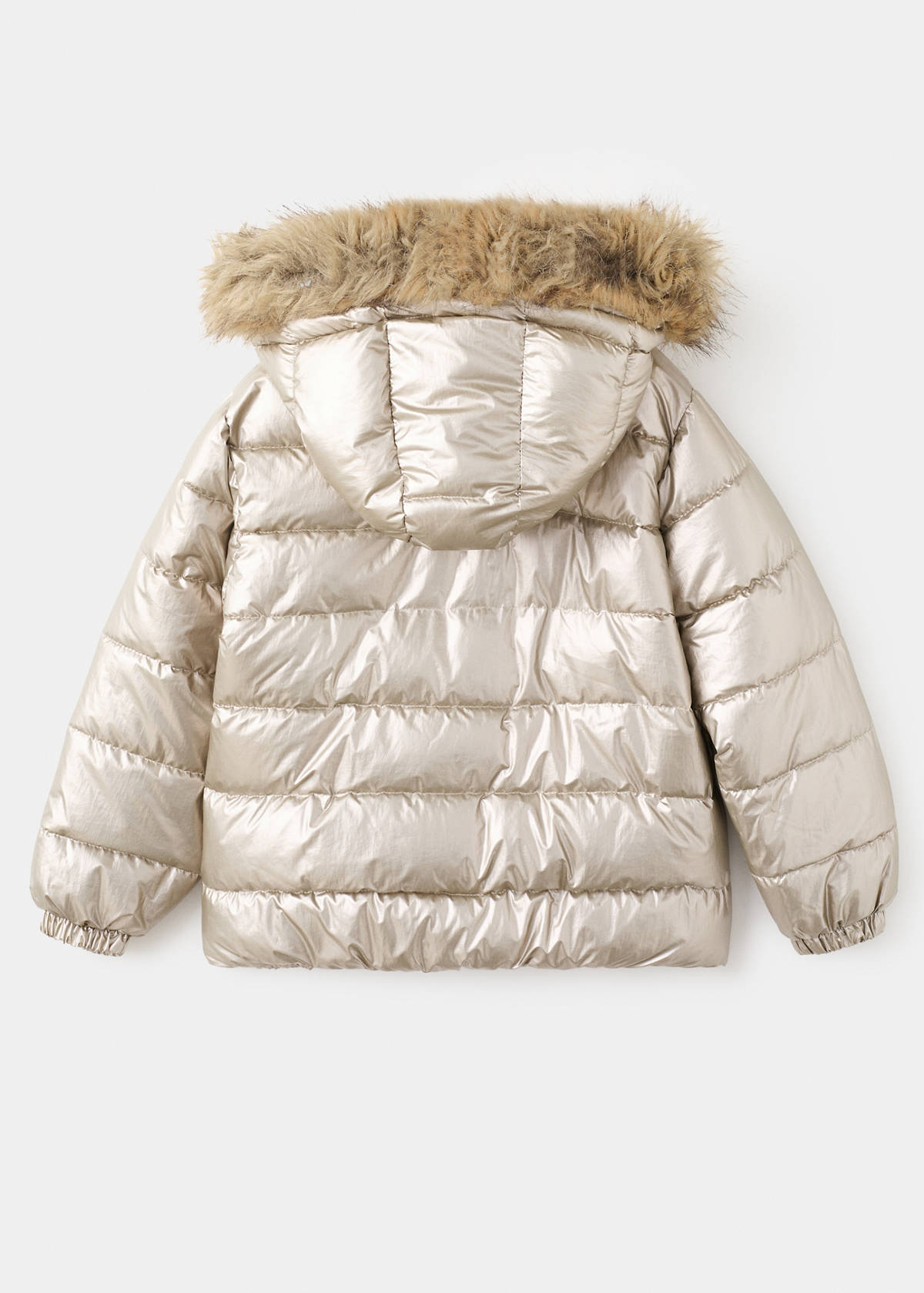 Metallic puffer jacket — Dark Silver