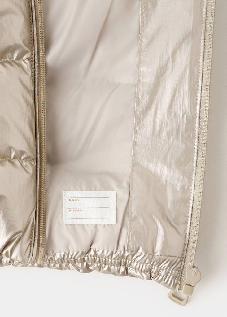 Metallic puffer jacket — Dark Silver