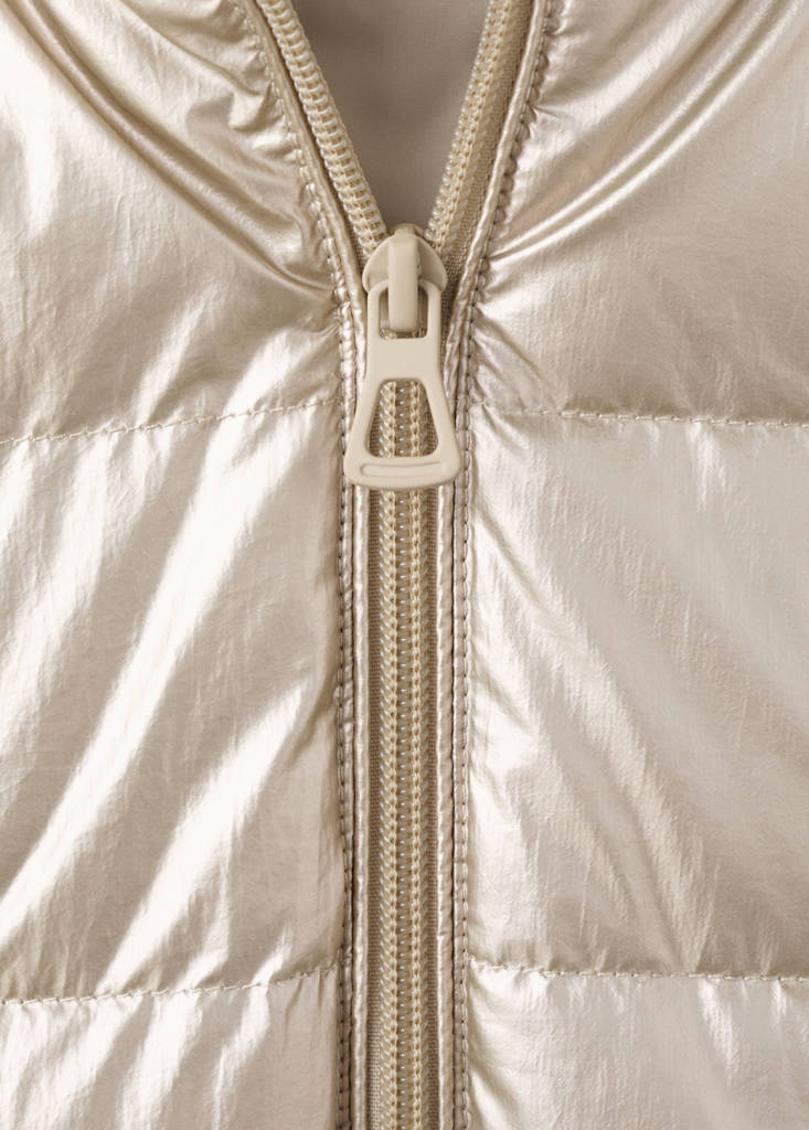 Metallic puffer jacket — Dark Silver