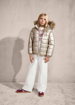 Metallic puffer jacket — Dark Silver 1