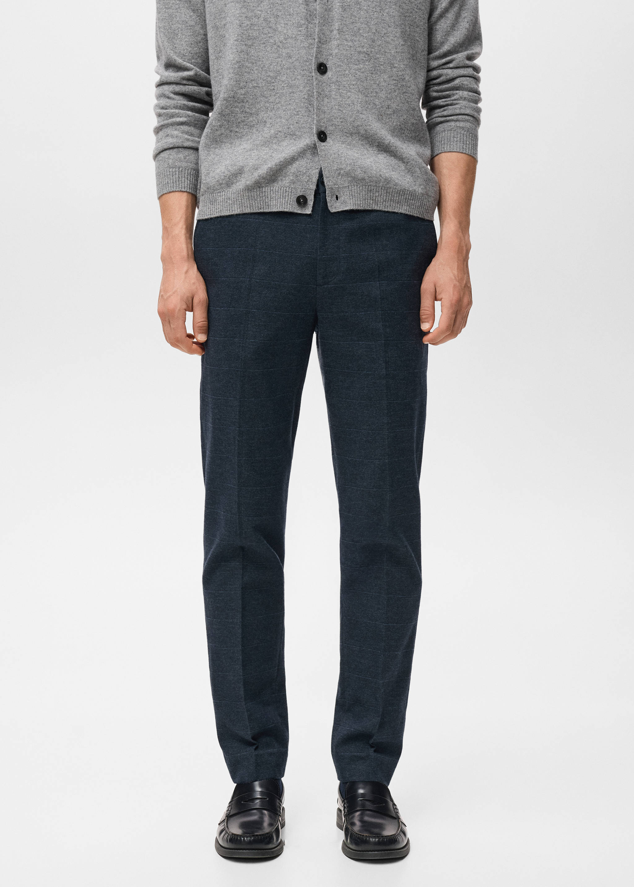 Slim-fit flannel trousers - Medium plane